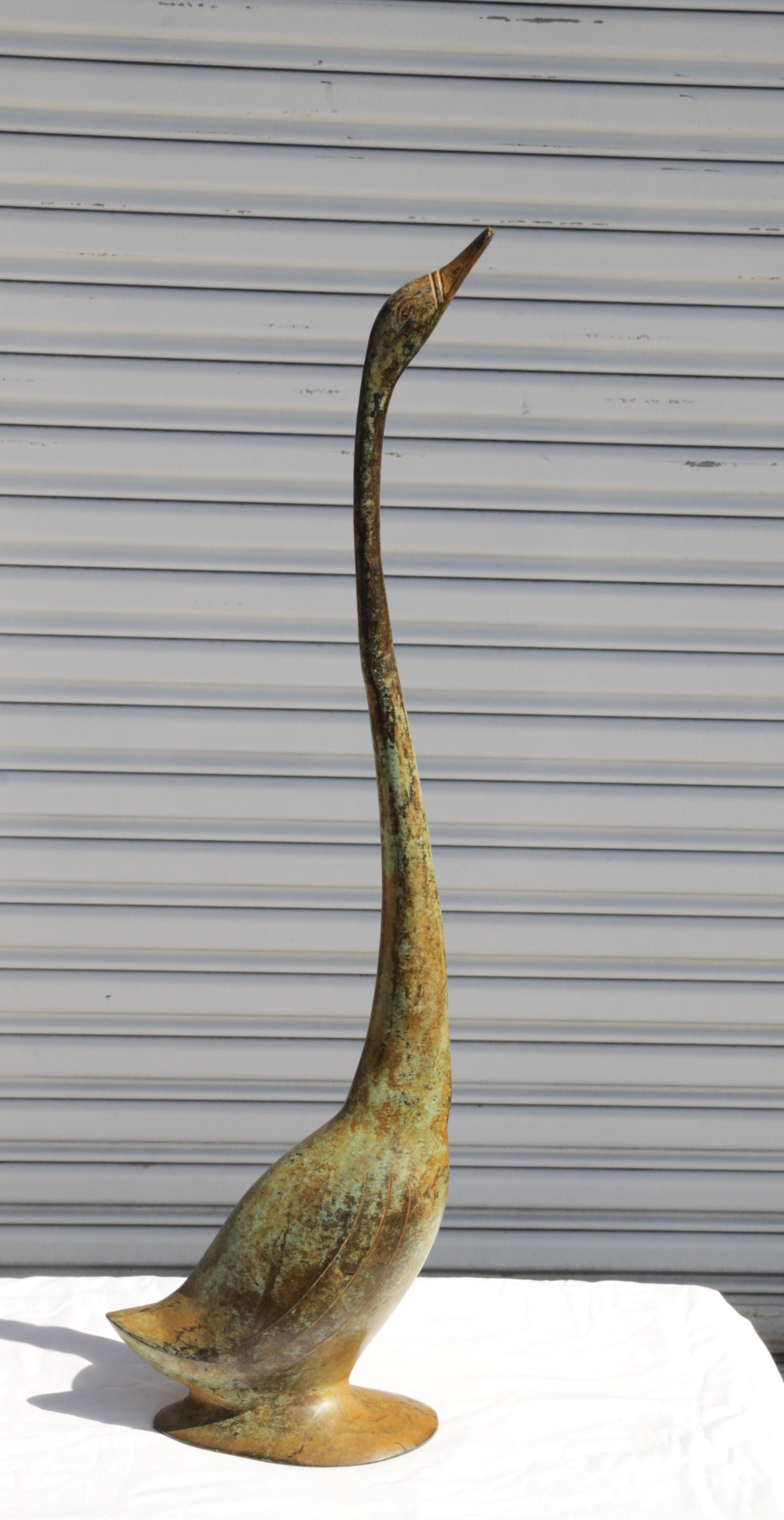 Calco Scultura di cigno in bronzo in stile Hollywood Regency d'epoca in vendita