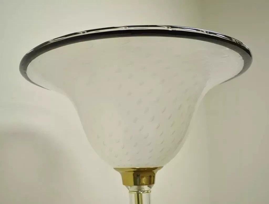 Mid-Century Modern Lampadaire Vintage Mid Century Hollywood Regency Lucite Laiton Verre Torchère en vente