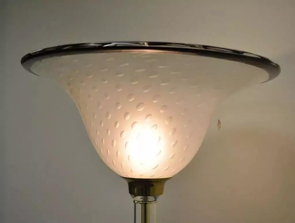 Lampadaire Vintage Mid Century Hollywood Regency Lucite Laiton Verre Torchère en vente 3