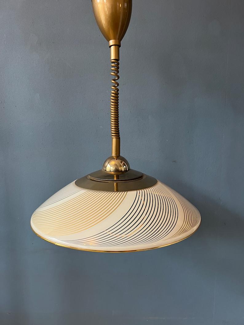 Plastic Vintage Mid Century Hollywood Regency Pendant Lamp, 1970s For Sale