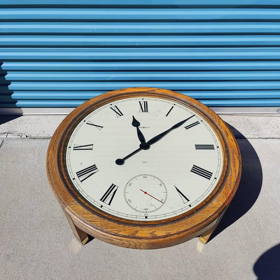 American Vintage Mid-Century Howard Miller Clock Coffee Table