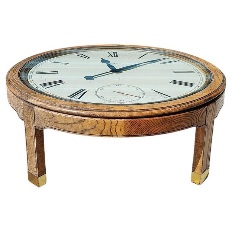 Vintage MidCentury Howard Miller Clock Coffee Table For Sale at 1stDibs