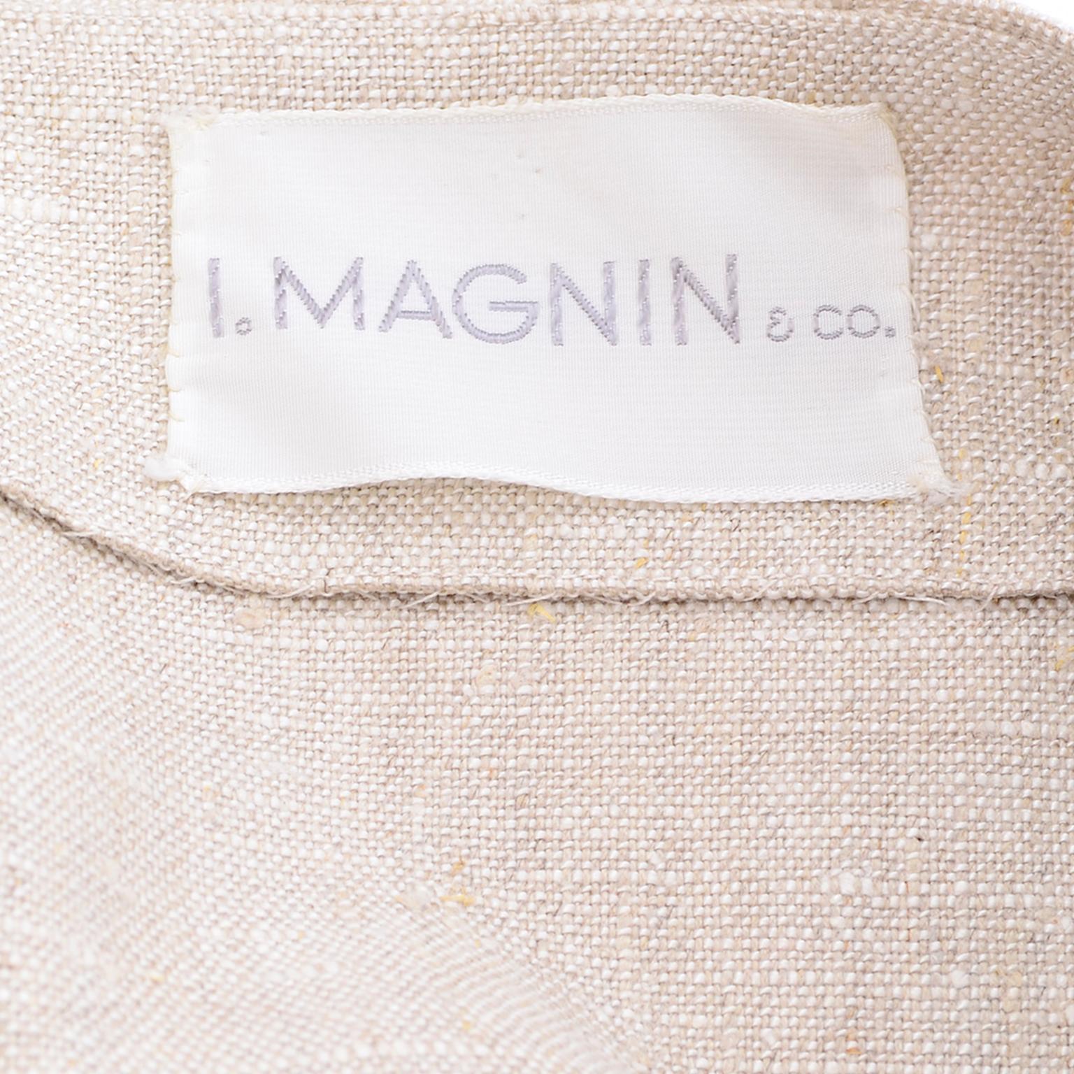 Vintage Mid Century I Magnin Linen Skirt Sleeveless Top & Jacket Outfit  en vente 7