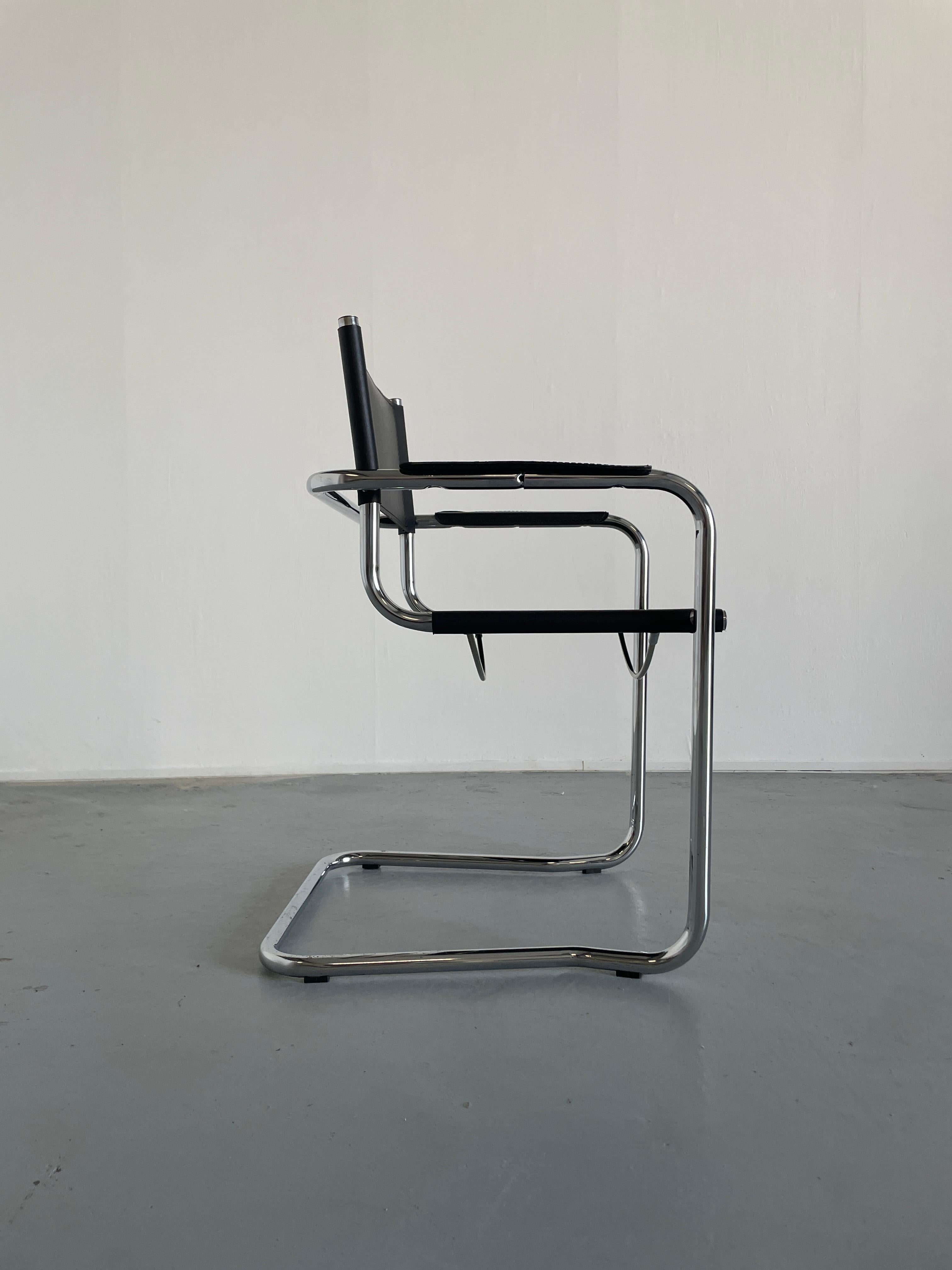 Steel Vintage Mid Century Iconic Mart Stam S34 Cantilever Armchair, 1980s Italy For Sale