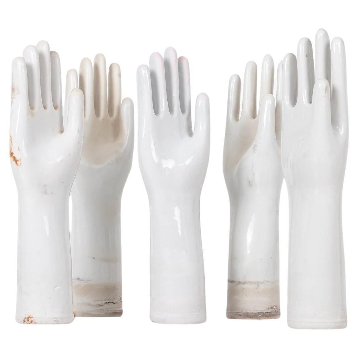 Vintage Mid-Century Industrial Ceramic Glove Mould Statue. c.1960 For Sale