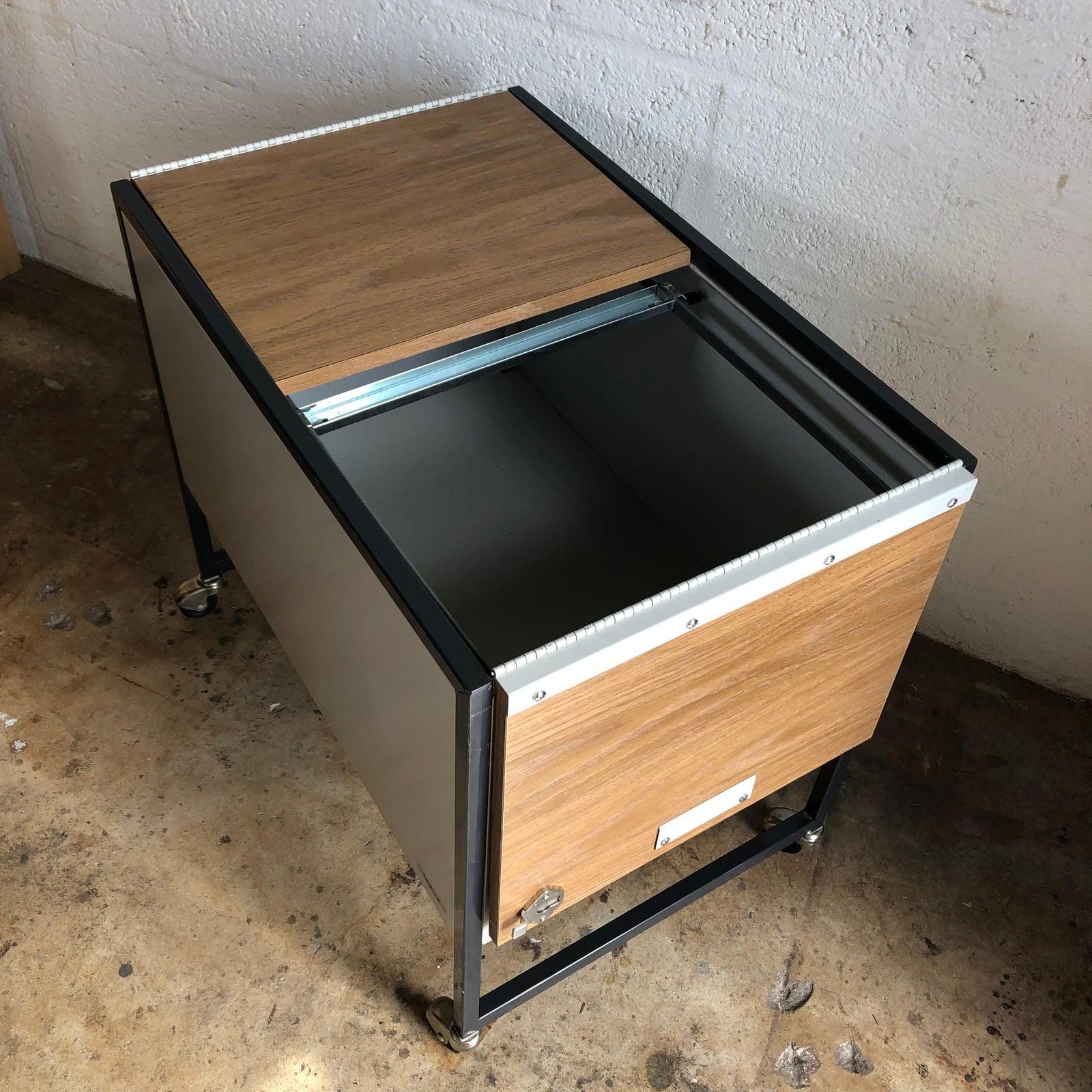 British Vintage Midcentury Industrial Filing Cabinet/ Cart by Oxford from the 1970s