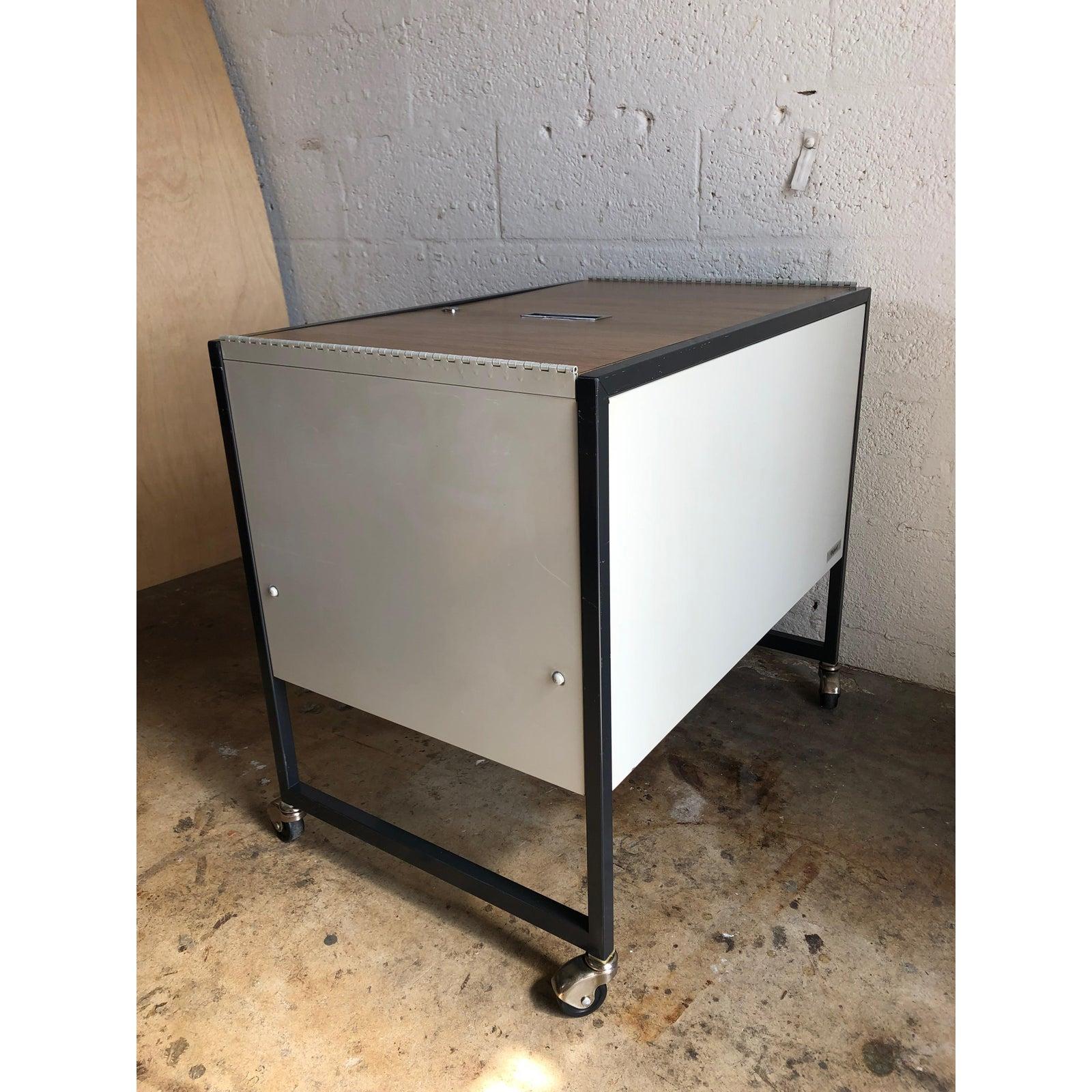 Steel Vintage Midcentury Industrial Filing Cabinet/ Cart by Oxford from the 1970s