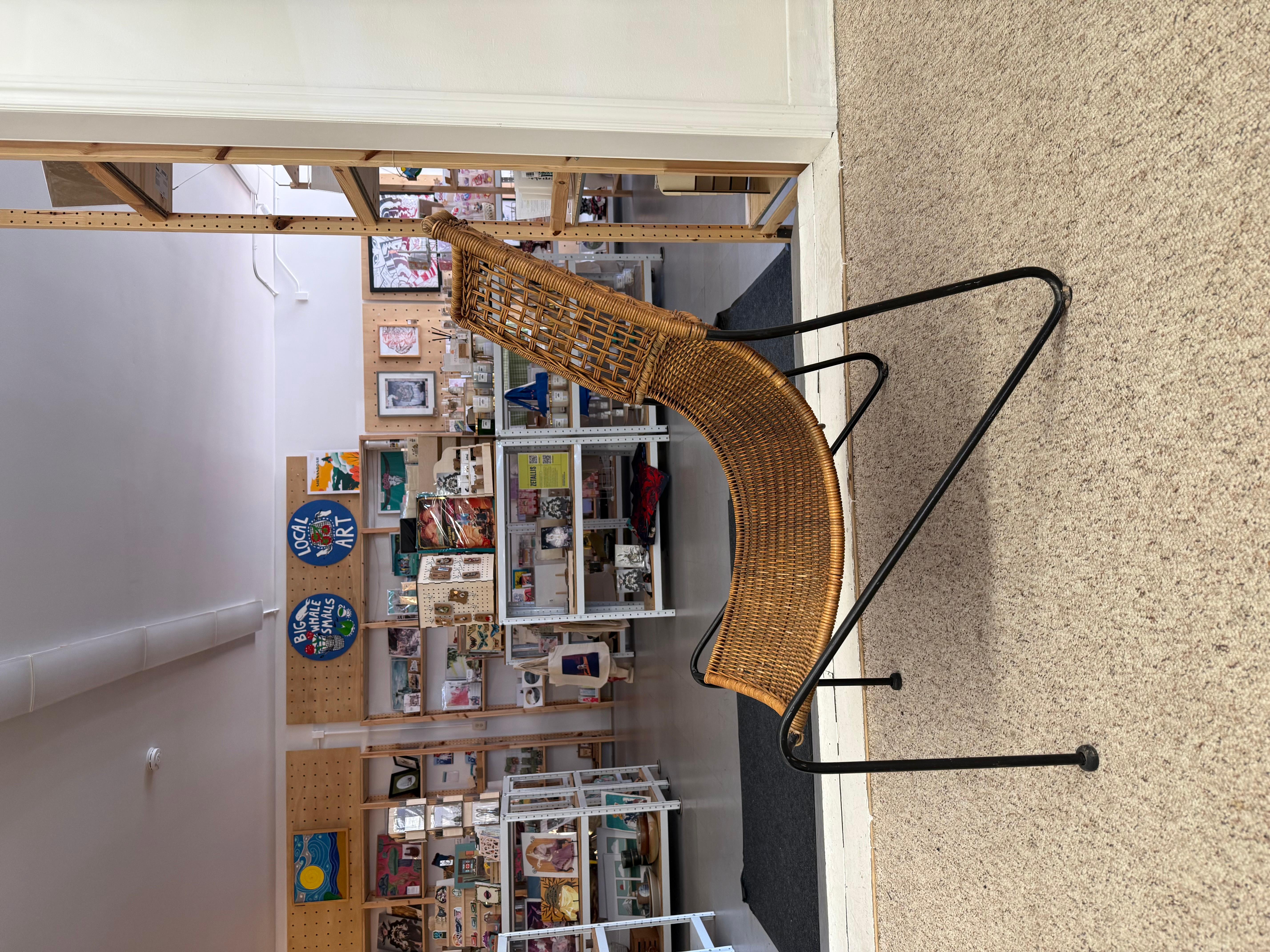 Vintage Mid Century  Iron And Wicker Sling Chair by Frederick Weinberg C.1950 en venta 3