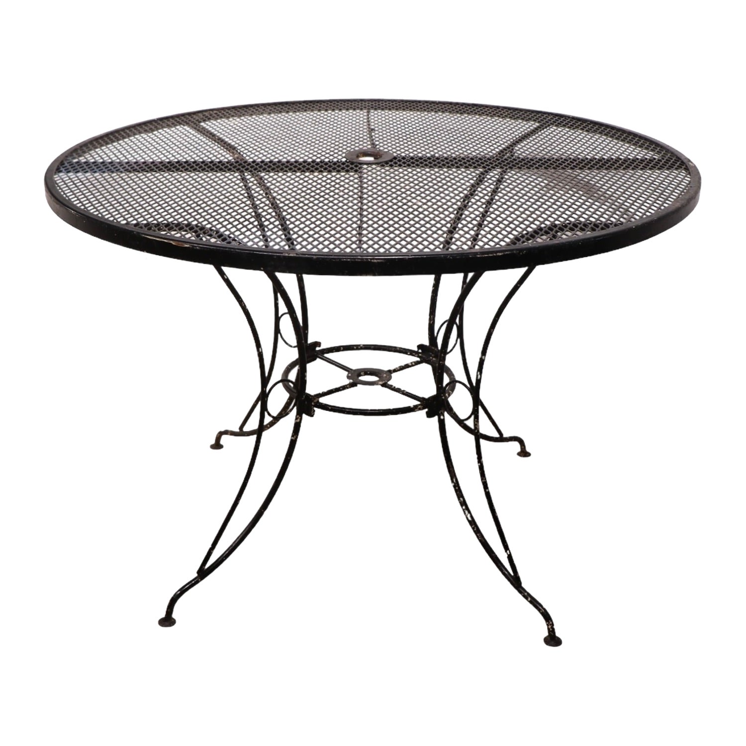 Vintage Mid Century  Iron Garden Patio Dining Table att. to Woodard