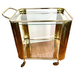 Vintage Mid Century Italian Brass Bar Cart