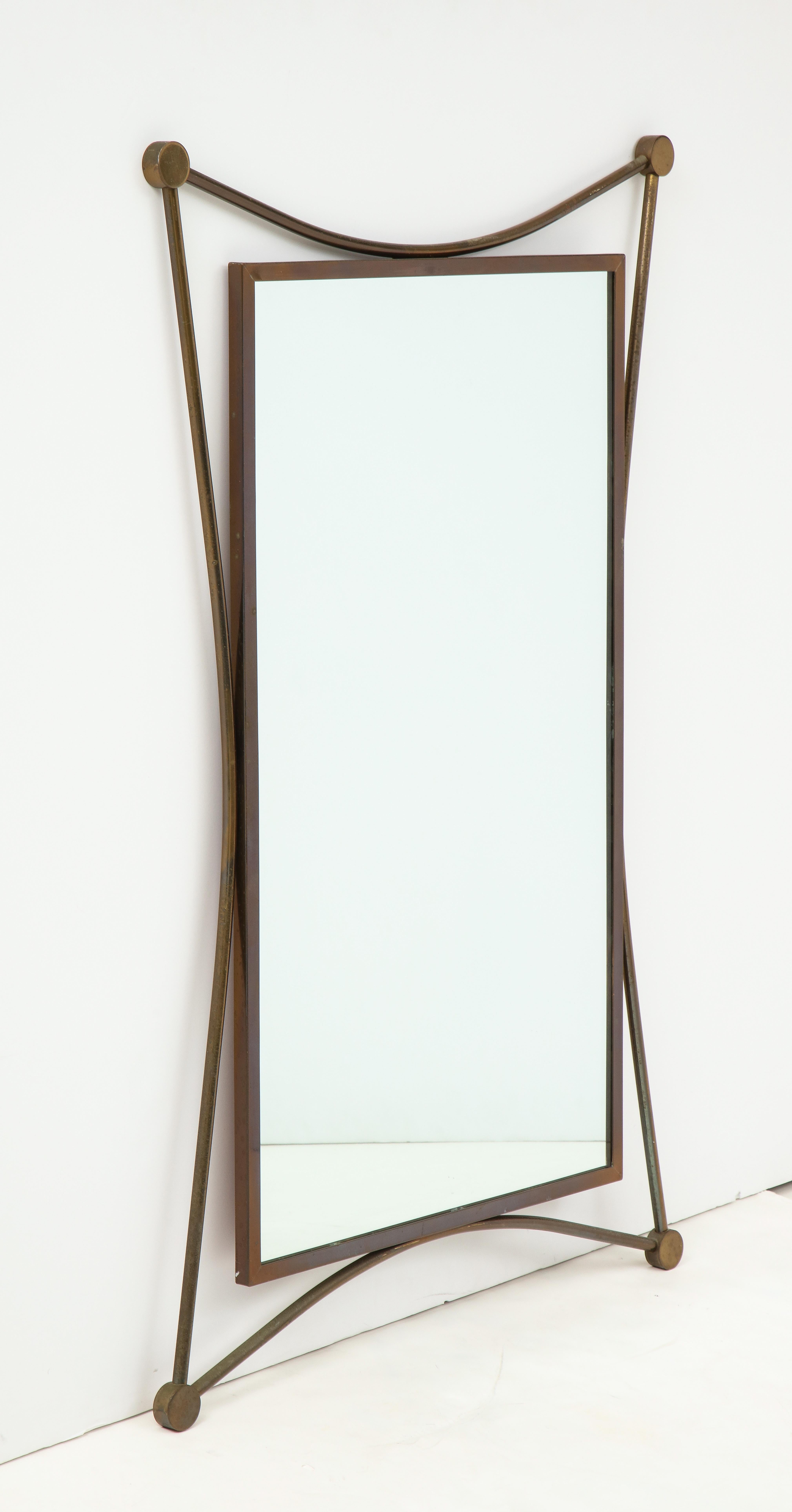 Mid-20th Century Vintage Mid-Century Italian Brass Mirror, circa 1960s