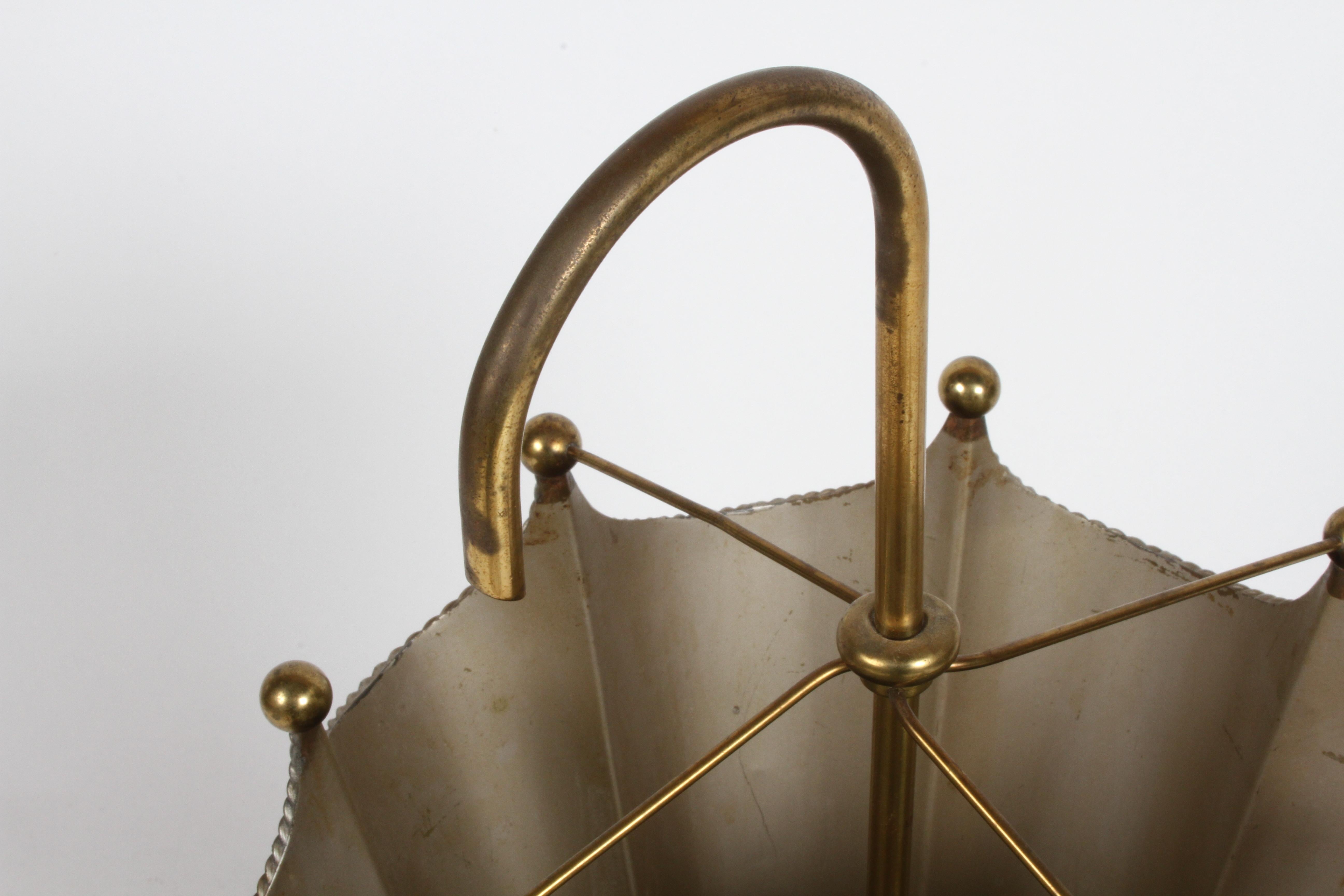 Vintage Mid-Century Italian Brass Umbrella Form Umbrella Stand 3