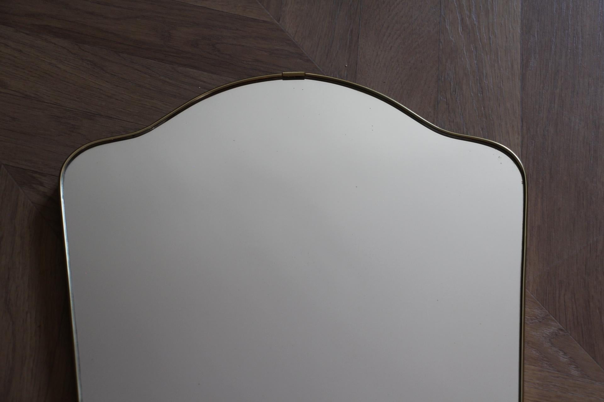 Vintage Mid Century Italian Brass Wall Mirror 4