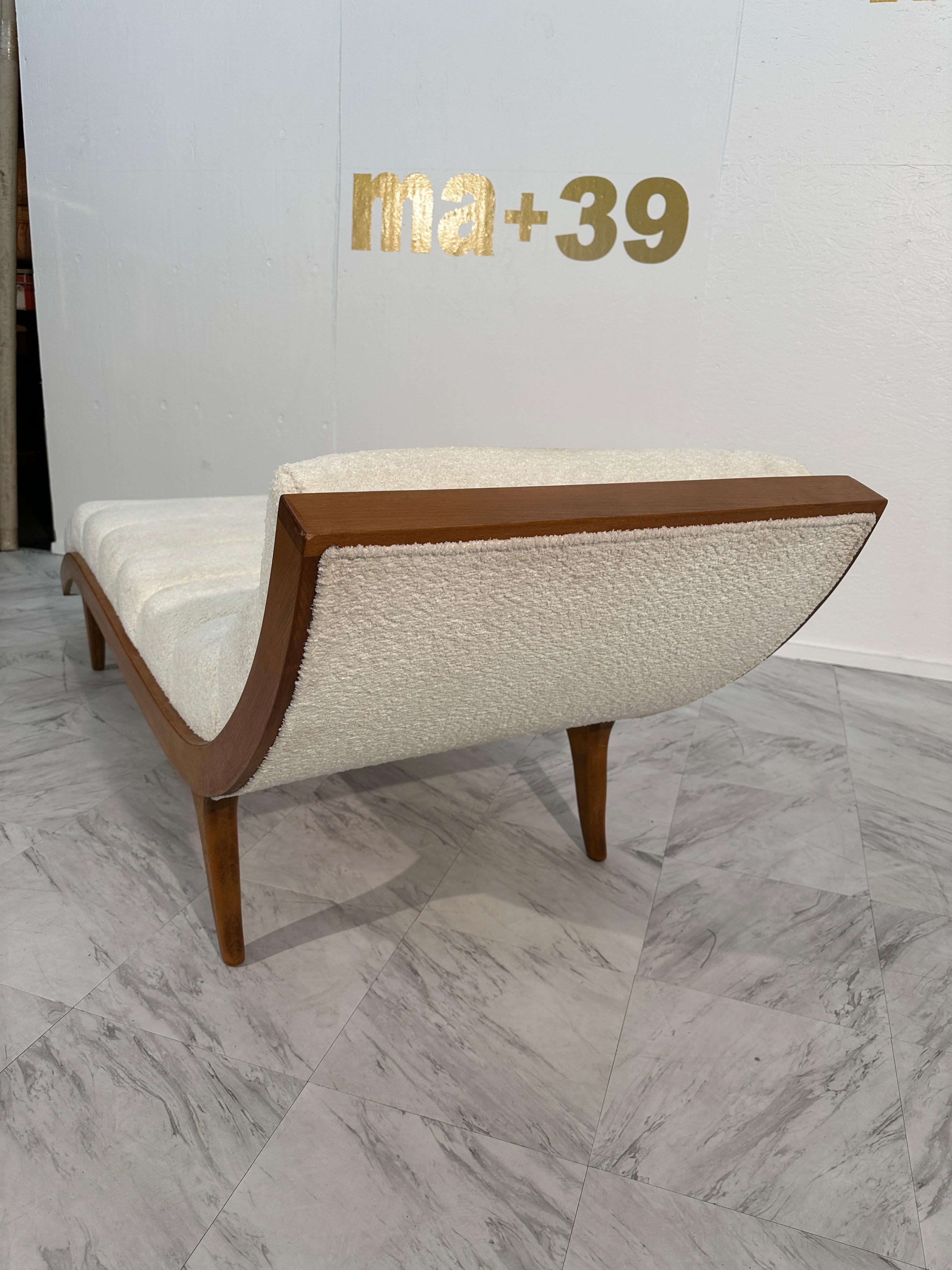 Vintage Mid Century Italian Chaise Lounge 1960s In Good Condition For Sale In Los Angeles, CA