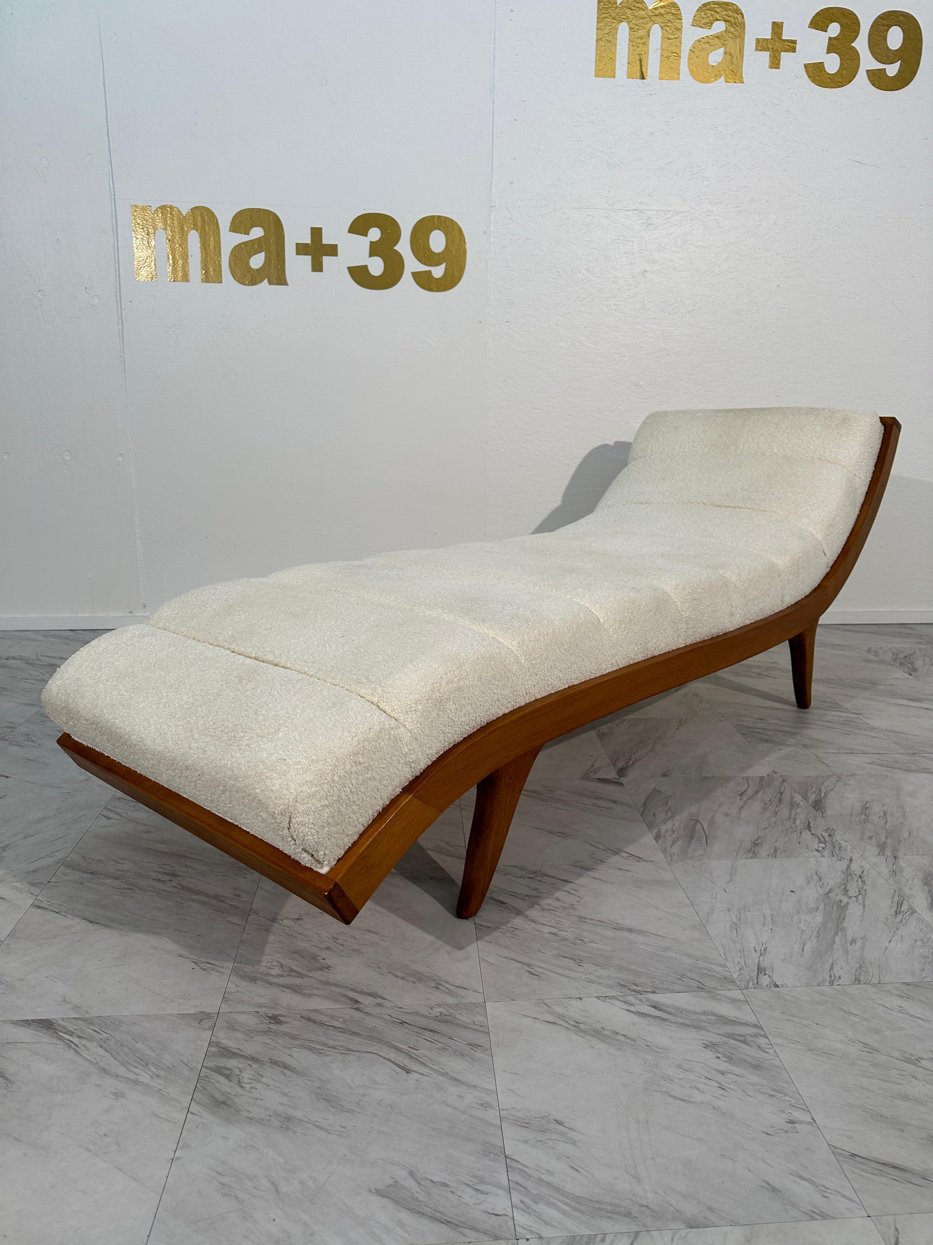 Vintage Mid Century Italian Chaise Lounge 1960s For Sale 1