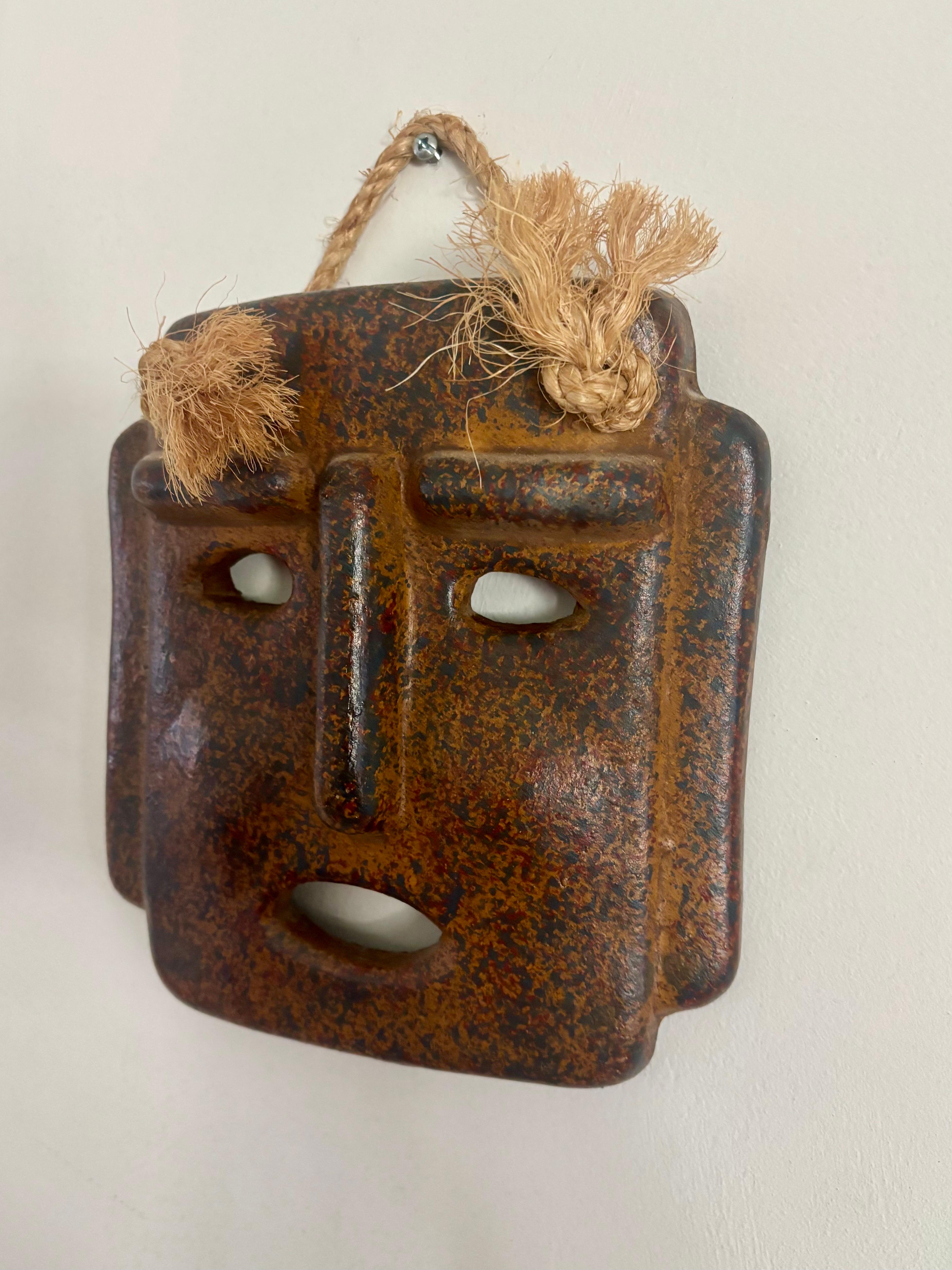 Italiano Maschera d'argilla italiana d'epoca della metà del secolo scorso in vendita