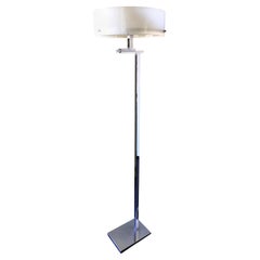 Vintage Kurt Versen Style Mid Century Flip Top Convertible Chrome Floor Lamp