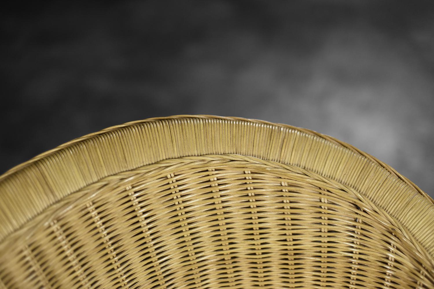 Bohème Chaise en rotin Boho moderne italienne vintage du milieu du siècle, 1970 en vente