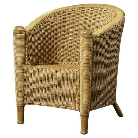 Sedia a botte in rattan boho moderna d
epoca del Mid-Century italiano, anni
70