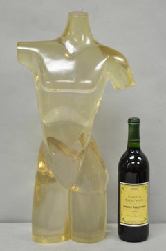 Vintage Mid Century Italian Modern Lucite Acrylic Nude Bust Modernist Sculpture