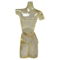 Vintage Mid Century Italian Modern Lucite Acrylic Nude Bust Modernist Sculpture