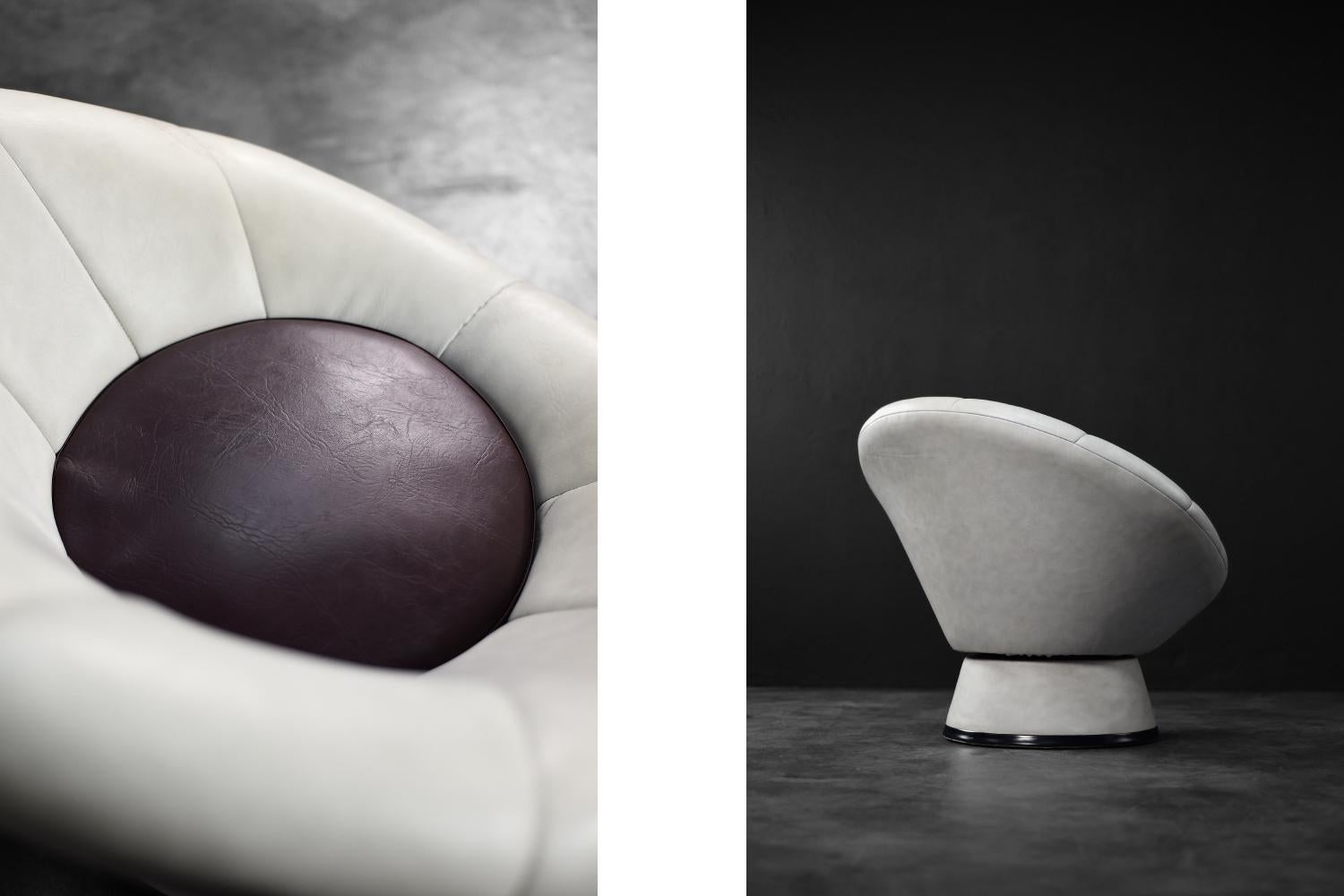 Vintage Mitte des Jahrhunderts Italienische Modern Modern Age Space Age Blumendrehstuhl, 1970er Jahre im Angebot 6