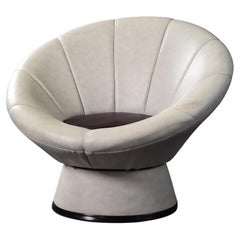 Vintage Mid-Century Italian Modern Space Age Swivel Flower Chair, 1970s