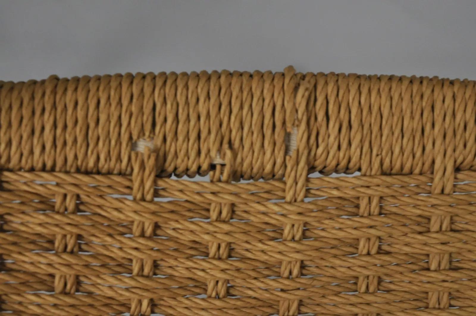 Corda Vintage Mid Century Italian Modern Woven Rope White Gio Ponti Style Side Chair in vendita