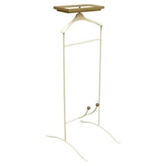 Vintage Mid Century Italian Modern Wrought Iron & Brass Clothing Valet