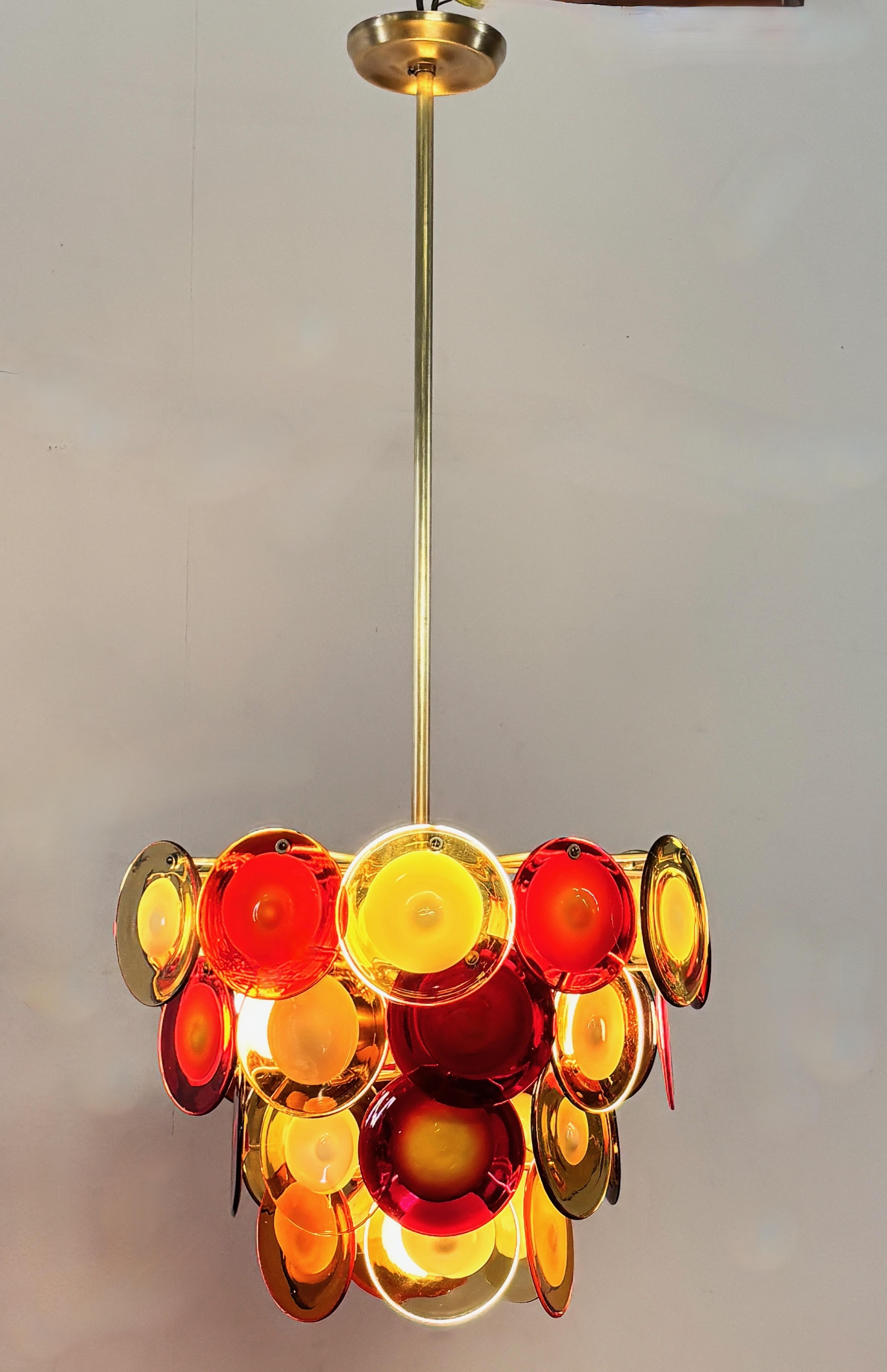 Araña vintage de cristal de Murano italiano de mediados de siglo Moderno de mediados de siglo en venta