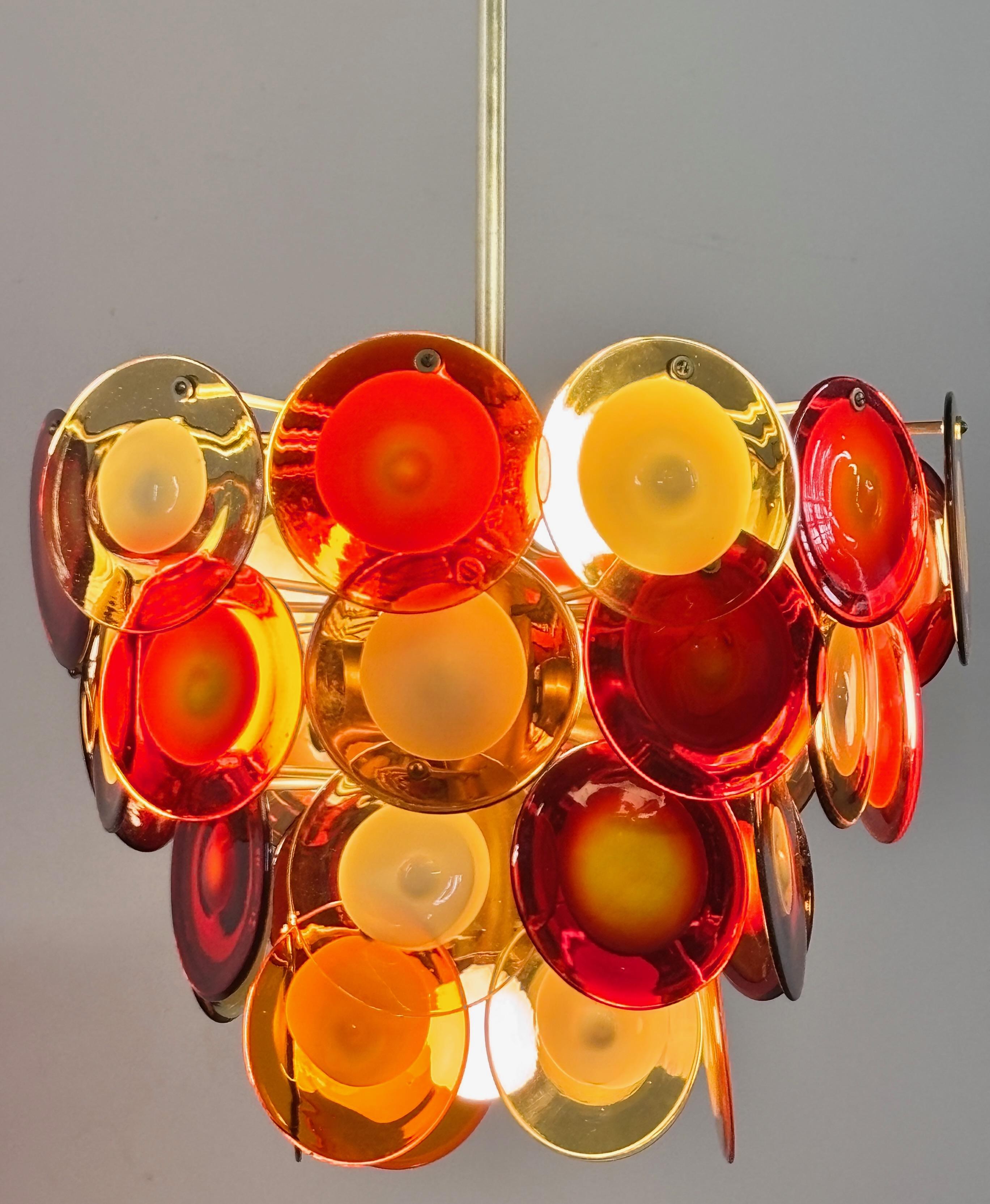 Araña vintage de cristal de Murano italiano de mediados de siglo Italiano en venta