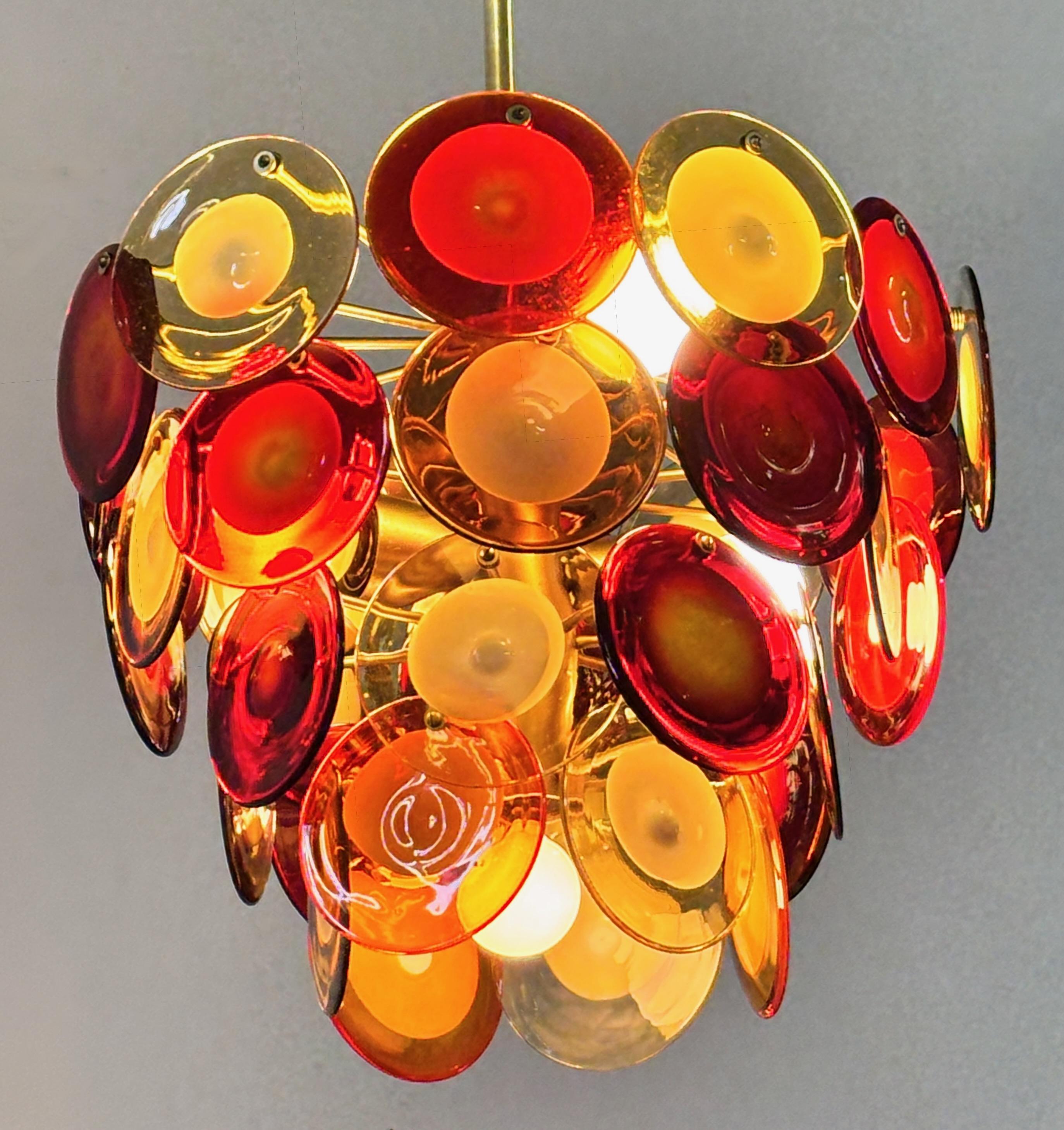 Araña vintage de cristal de Murano italiano de mediados de siglo en Bueno estado para la venta en San Francisco, CA