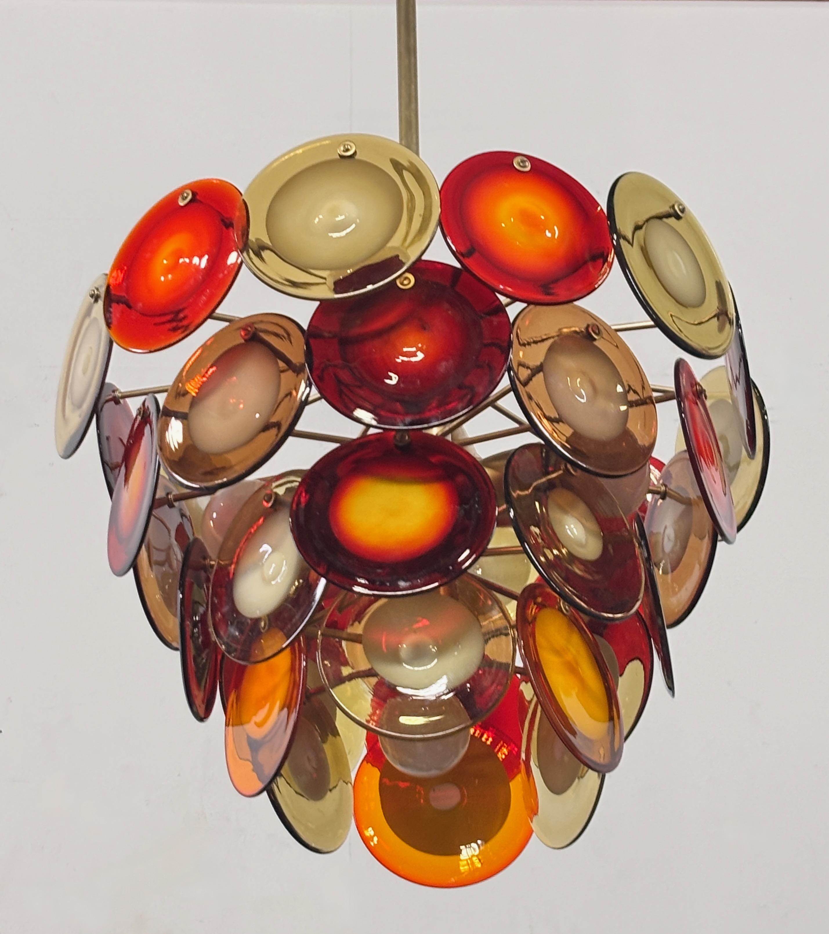 Araña vintage de cristal de Murano italiano de mediados de siglo en venta 1