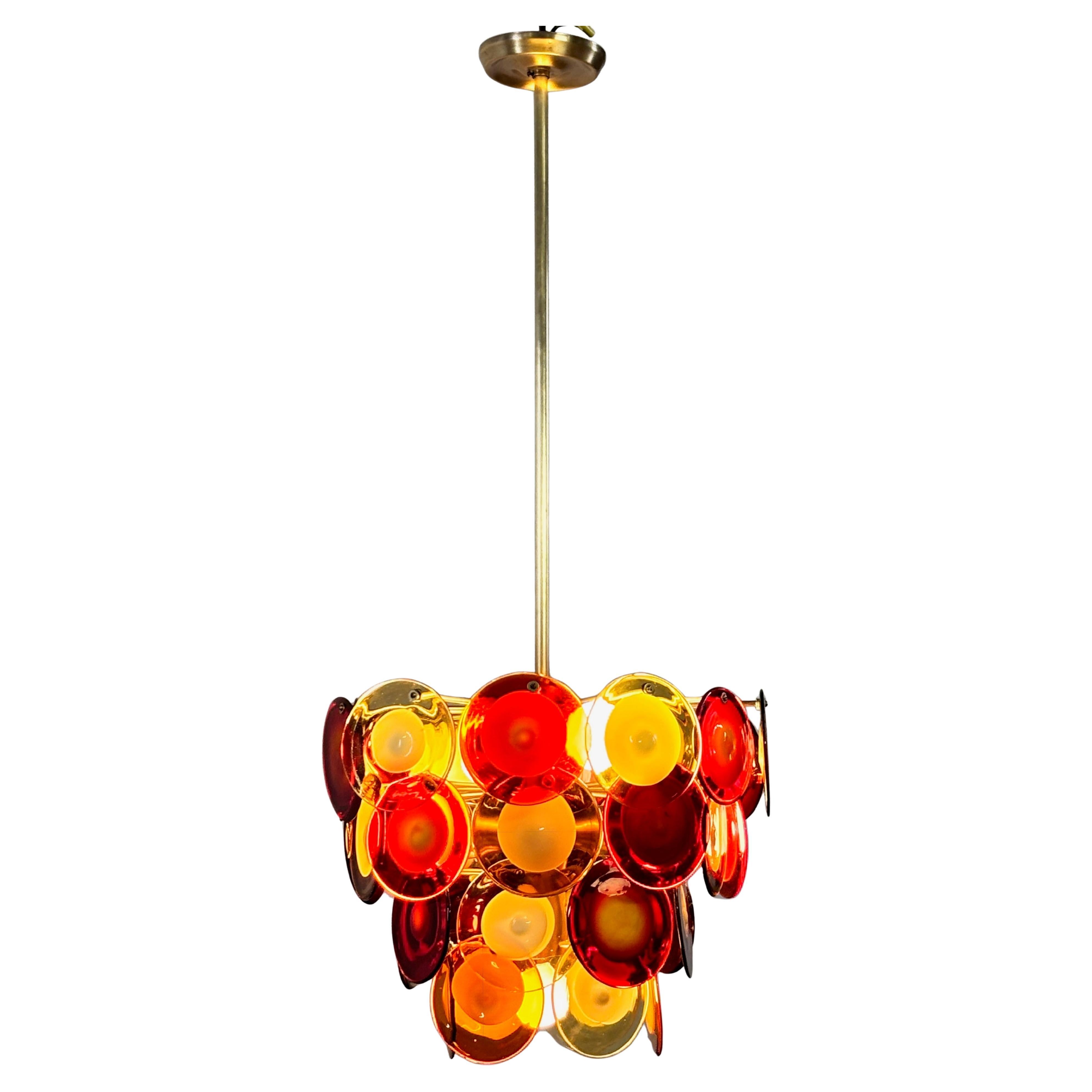 Vintage Mid Century Italian Murano Glass Chandelier