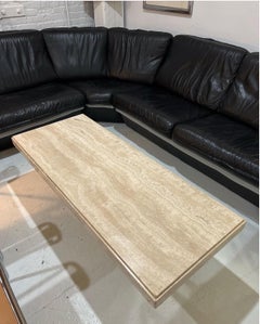Vintage Mid Century Italian Rectangular Travertine Coffee Table