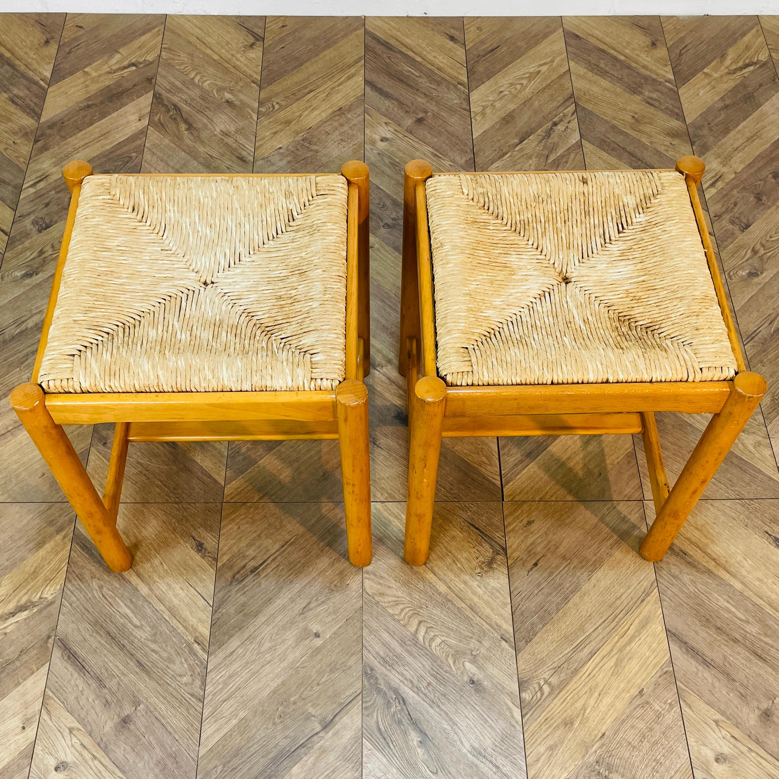 Vintage Mid Century Italian Stools, After Vico Magistretti, Set of 2, circa 1970 For Sale 4