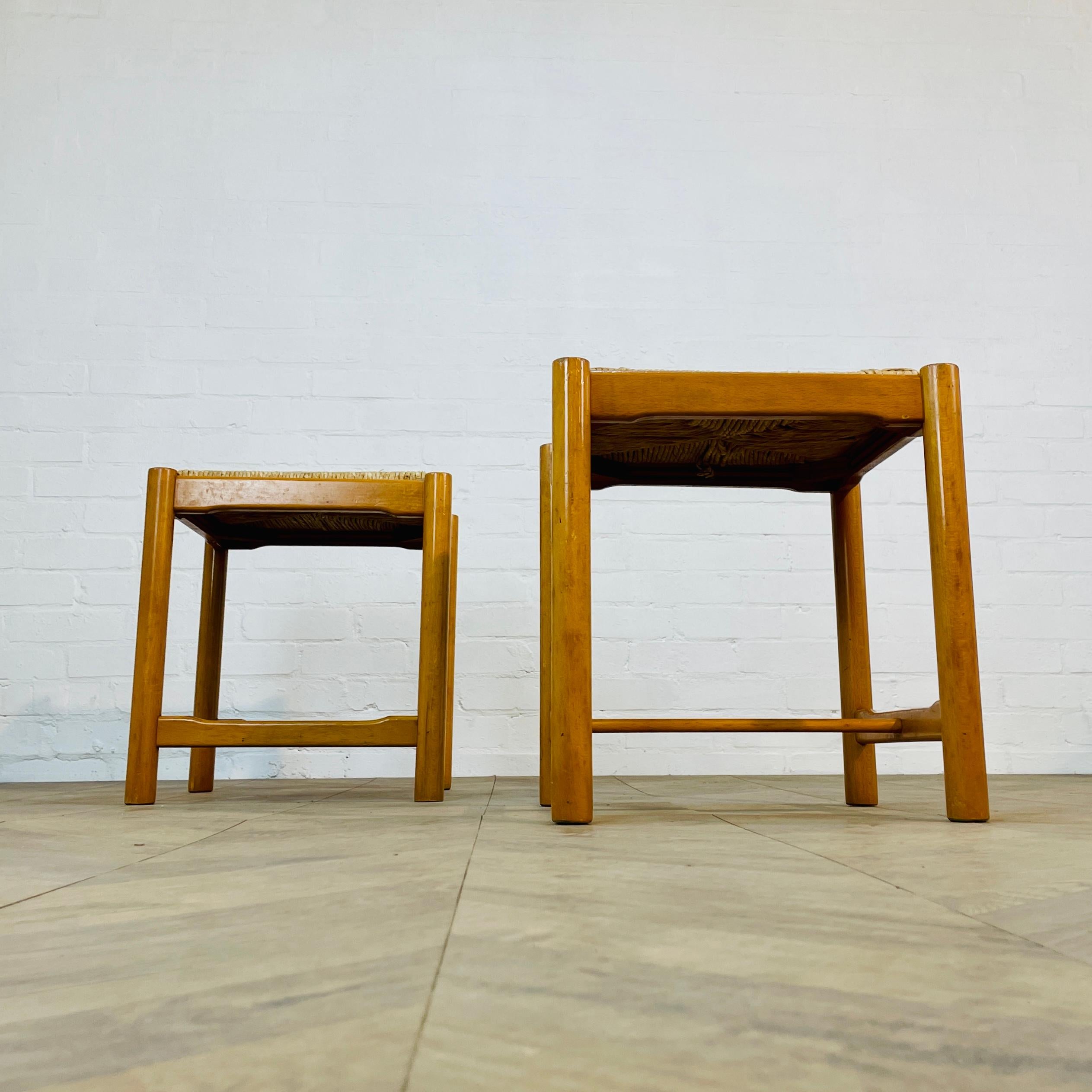 Vintage Mid Century Italian Stools, After Vico Magistretti, Set of 2, circa 1970 For Sale 1