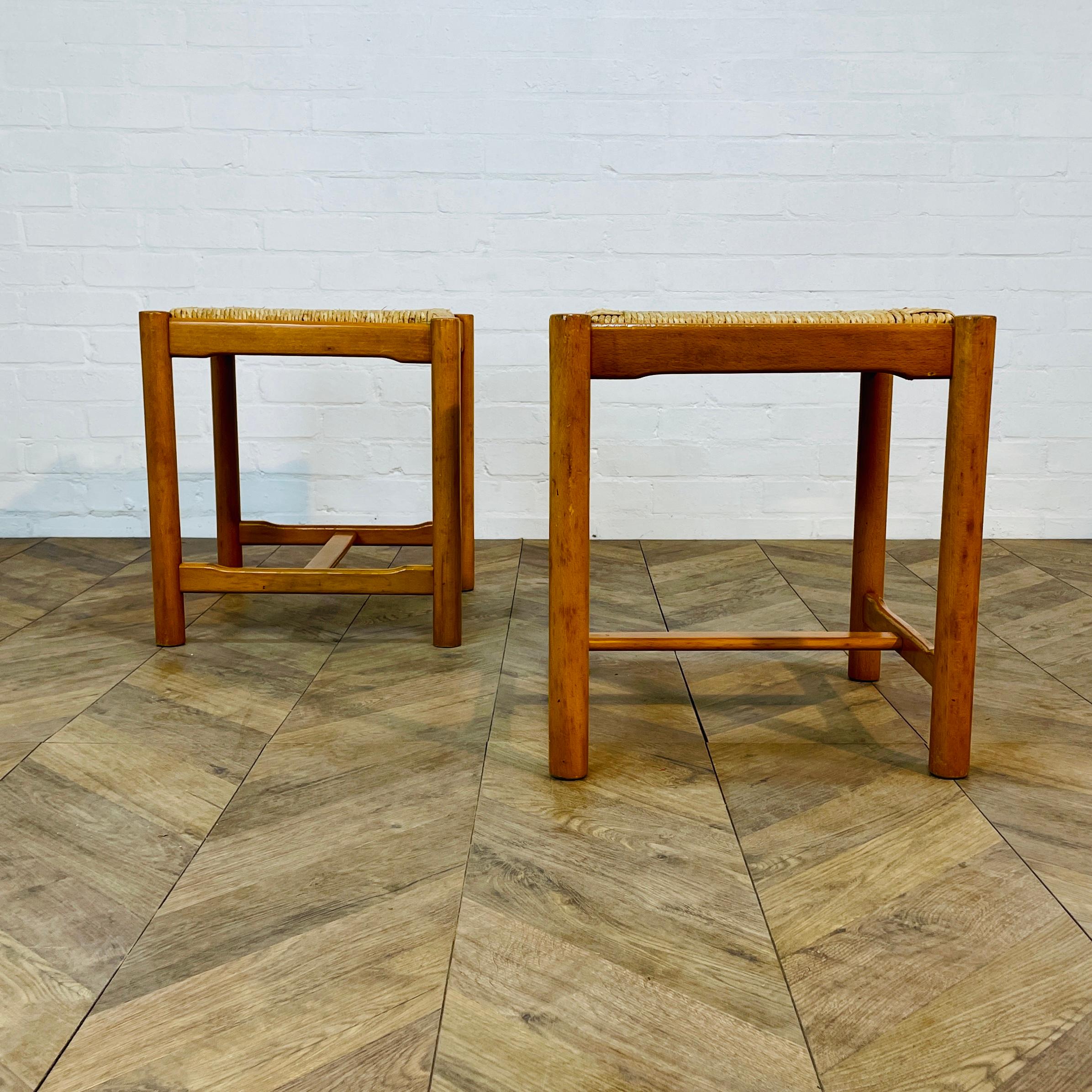 Vintage Mid Century Italian Stools, After Vico Magistretti, Set of 2, circa 1970 For Sale 2
