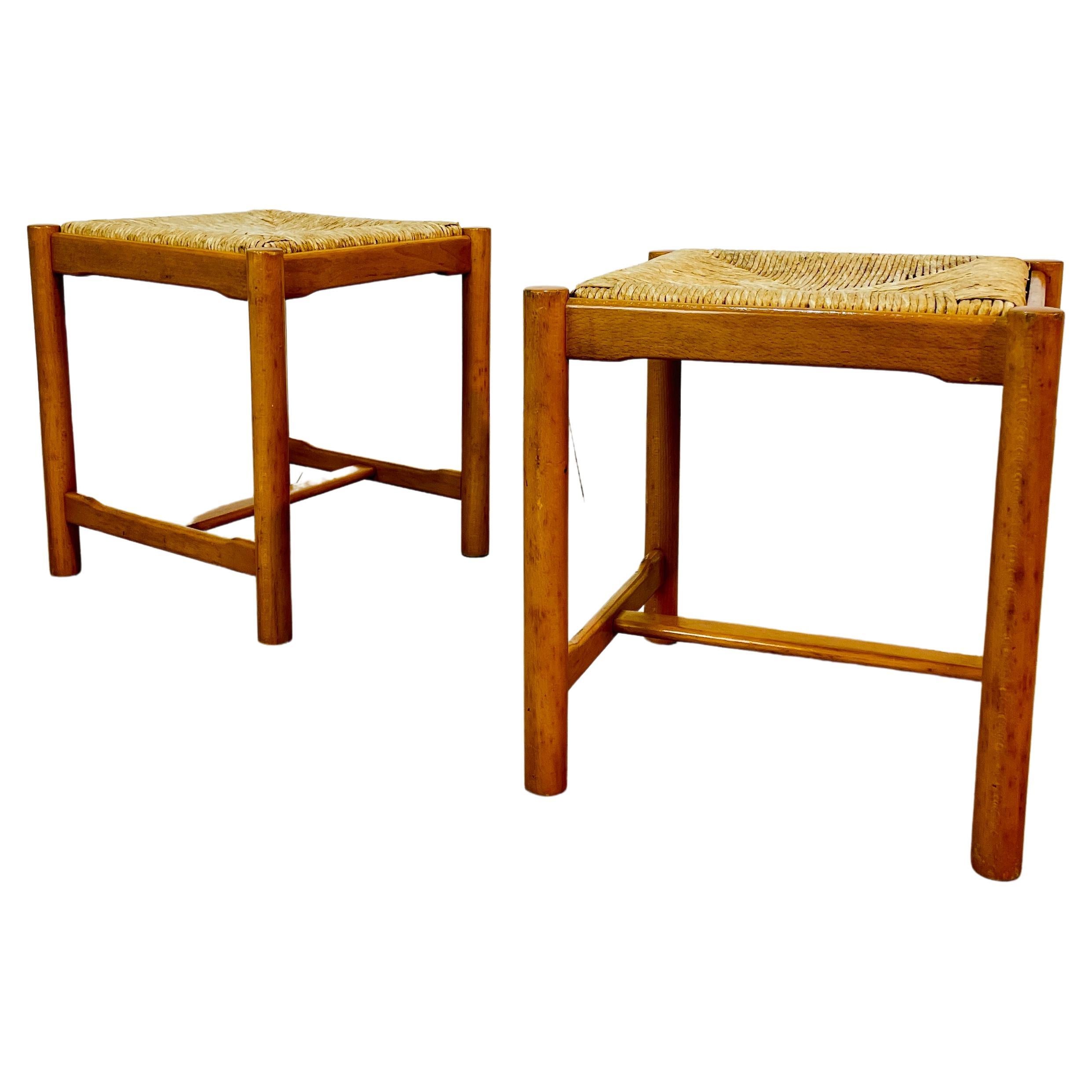 Vintage Mid Century Italian Stools, After Vico Magistretti, Set of 2, circa 1970 en vente