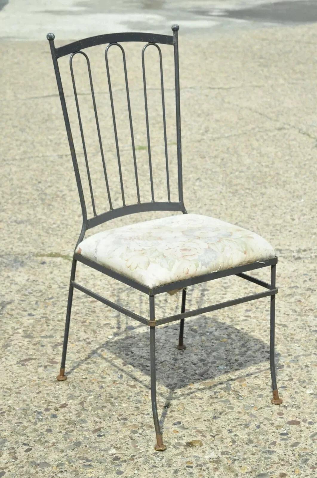 Vintage Mid Century ItalianVi Modern Wrought Iron Patio Esszimmerstühle - Satz von 4 im Angebot 5