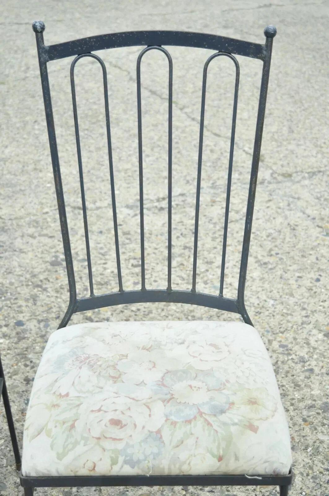 Vintage Mid Century ItalianVi Modern Wrought Iron Patio Esszimmerstühle - Satz von 4 (Moderne der Mitte des Jahrhunderts) im Angebot