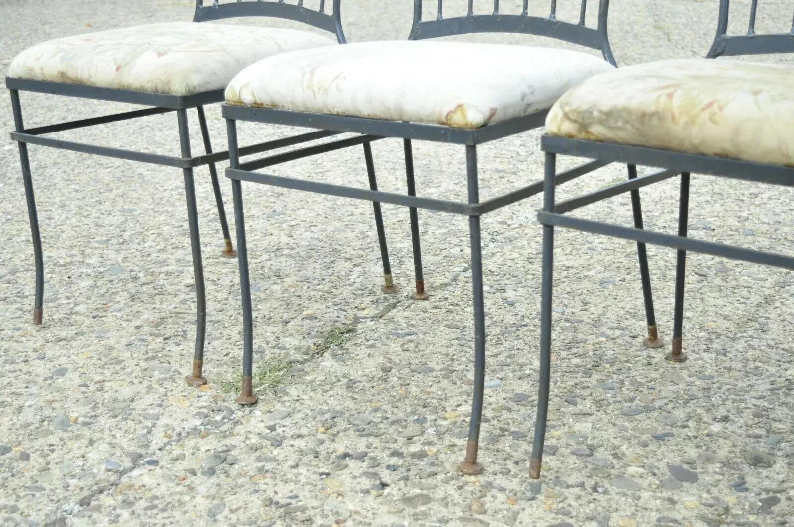 Vintage Mid Century ItalianVi Modern Wrought Iron Patio Esszimmerstühle - Satz von 4 im Zustand „Gut“ im Angebot in Philadelphia, PA