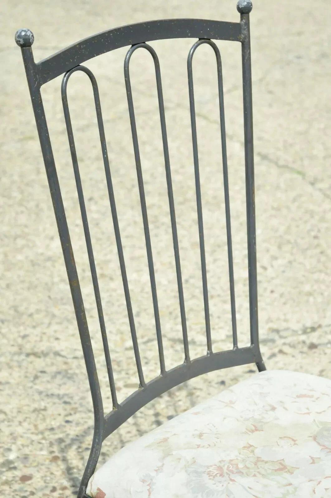 Vintage Mid Century ItalianVi Modern Wrought Iron Patio Esszimmerstühle - Satz von 4 (20. Jahrhundert) im Angebot