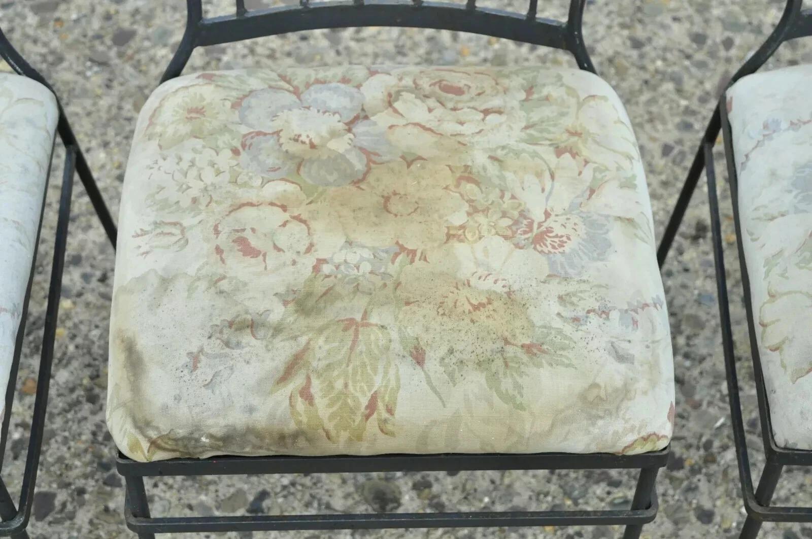 Vintage Mid Century ItalianVi Modern Wrought Iron Patio Esszimmerstühle - Satz von 4 (Schmiedeeisen) im Angebot