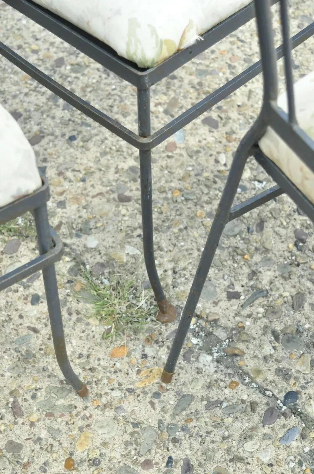 Vintage Mid Century ItalianVi Modern Wrought Iron Patio Esszimmerstühle - Satz von 4 im Angebot 2