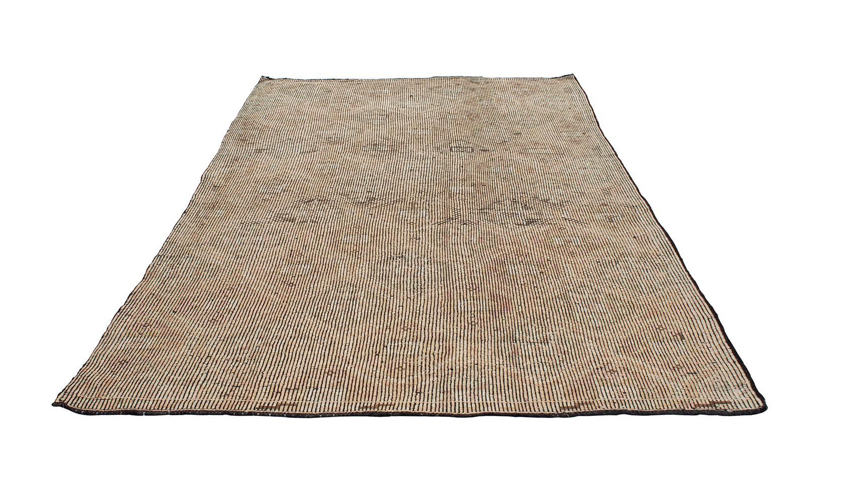 Alfombra plana de lana Jajim vintage de mediados de siglo Tejido a mano en venta