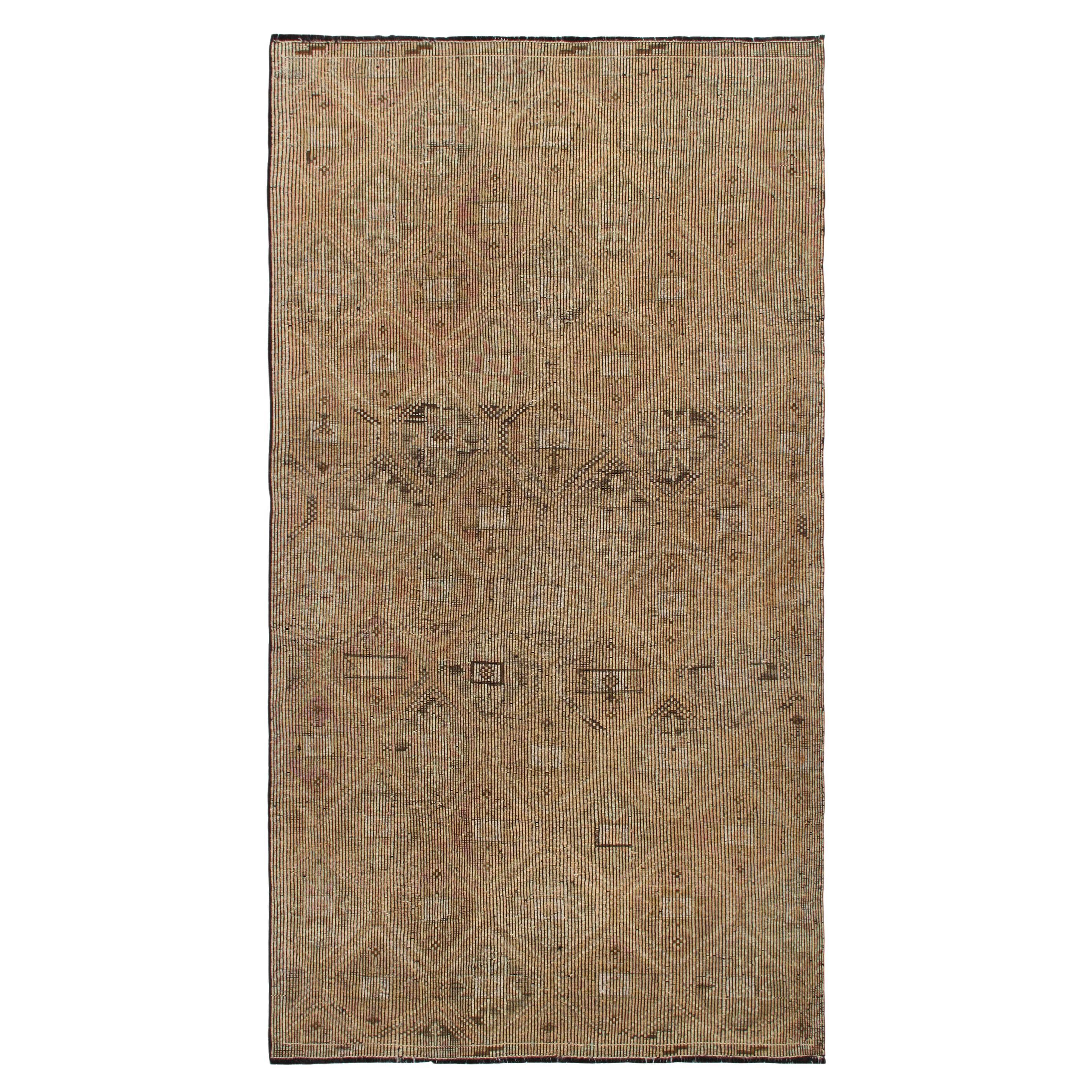 Flachgewebter Vintage-Teppich aus Wolle von Jajim aus der Jahrhundertmitte