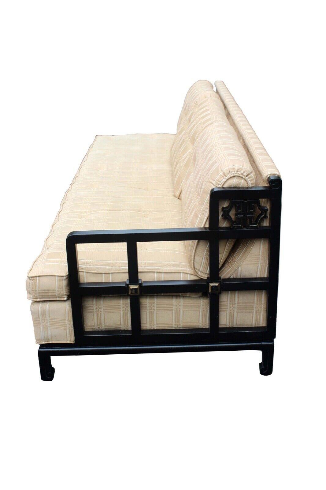 Unknown Vintage Mid Century James Mont 2 Piece Asian Style Lacquered Sectional Sofa For Sale
