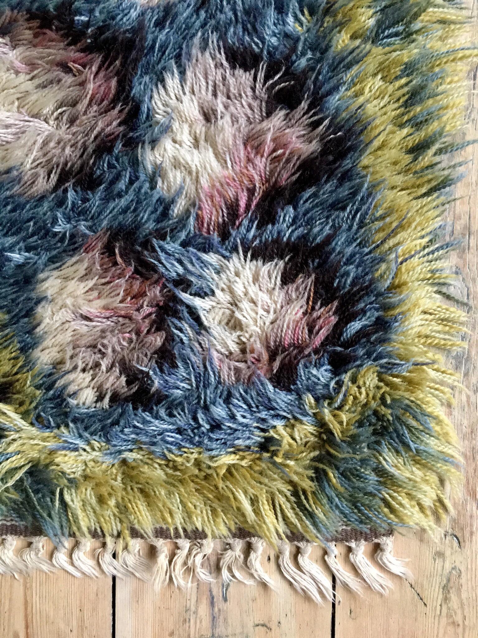 Wool Vintage mid century Josef Frank ryamatta for Svenskt Tenn of Sweden circa 1940's For Sale