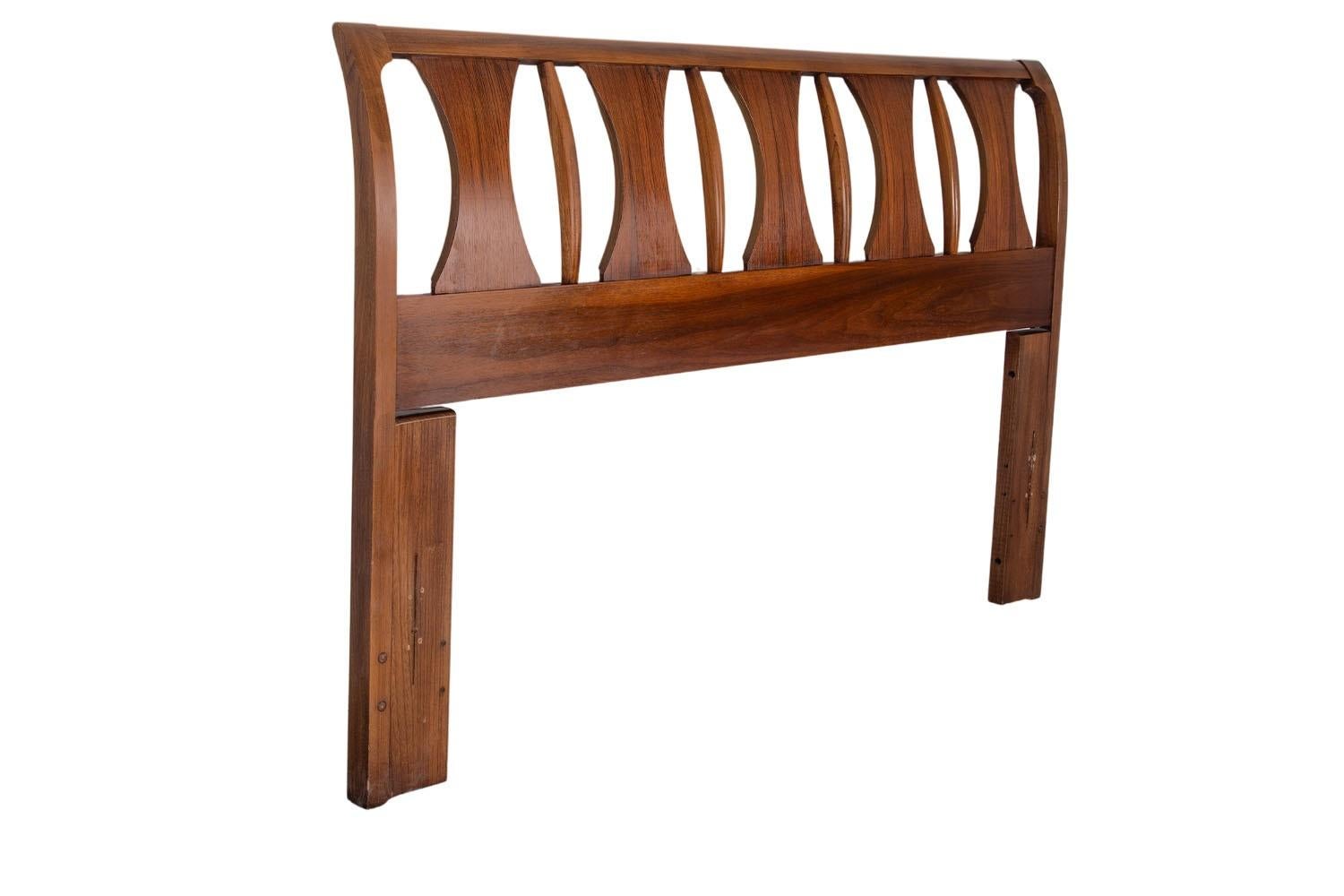 Scandinavian Modern Vintage Mid-Century Kent Coffey Queen Headboard